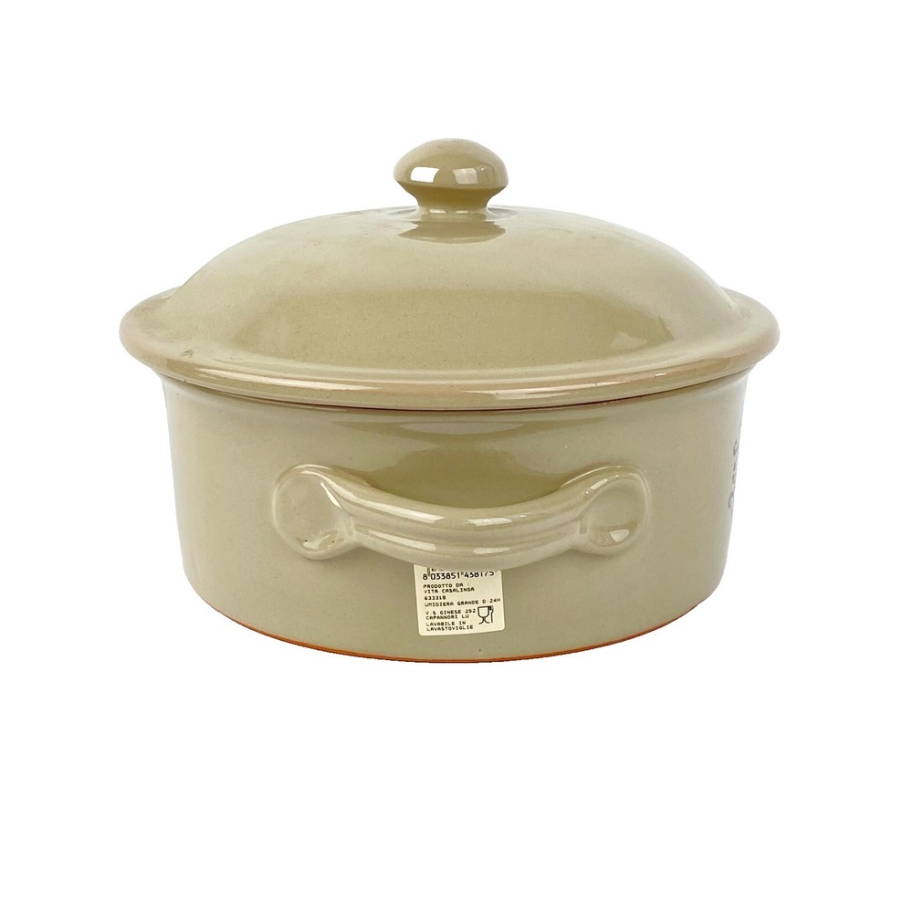 NEW Vita Casalinga Dutch Oven Casserole Pot Large Stew Pot Dish Stoneware 9.5" - Picture 2 of 9